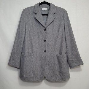 Vestimenta 100% pure cashmere cardigan jacket gray size 12 button front blazer
